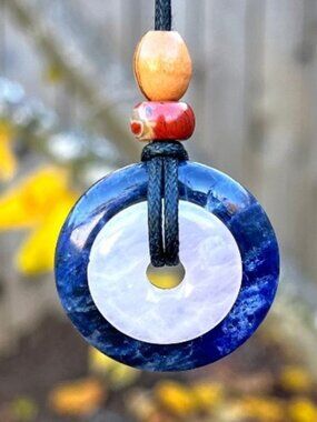 Rose Quartz and Sodalite Pendant Necklace | Handmade